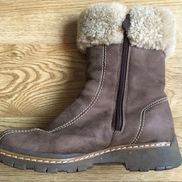 BLONDO Canada Women's Shearling Lined Brown Suede Zip-Up Winter Boots In size 7 - Picture 7 of 10